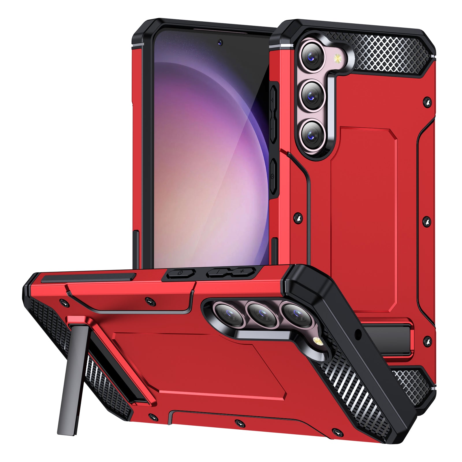 Mobile Phone Case for Samsung Galaxy S23 Hard PC TPU Phone Shell with Metal Kickstand Mobile Phone Case for Samsung Galaxy S23 Hard PC TPU Phone Shell with Metal Kickstand